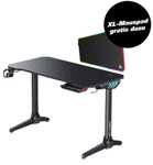 Aukey LY113 Gaming Desk (113x60x74cm, RGB, Halterung & Kabelkanäle) KM-P7 Mauspad (900x400x4mm, RGB)