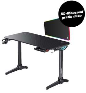Aukey LY113 Gaming Desk (113x60x74cm, RGB, Halterung %26 Kabelkanäle) KM-P7 Mauspad (900x400x4mm, RGB)