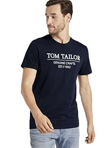 TOM TAILOR Herren T-Shirt mit Logo-Print aus Bio-Baumwolle & ähnliches Gr S bis 4XL für je 7,99€ (Prime)
