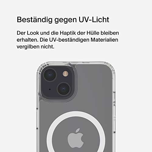 Belkin MagSafe kompatible iPhone 14-Hülle (auch Plus/Pro/ProMax, durchsichtig, magnetisches Case, integrierter Magnet und KameraschutzPRIME