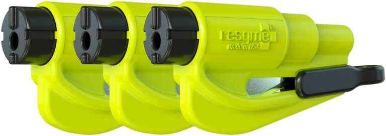 3er-Pack resqme Auto-Sicherheits-Schlüsselanhänger: Fensterbrecher, Sicherheitsgurtschneider & Nothammer für 15,72€ (Prime)