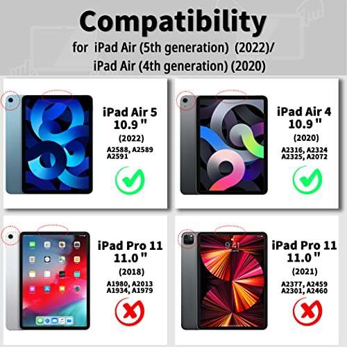Amazon Prime - Hülle EasyAcc für iPad Air 5 2022/ Air 4.Generation 10.9 Zoll 2020 schwarz ggf. auch andere Farben