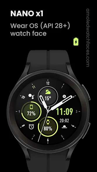 amoledwatchfaces - NANO x1: Hybrid watch face [Google Playstore]