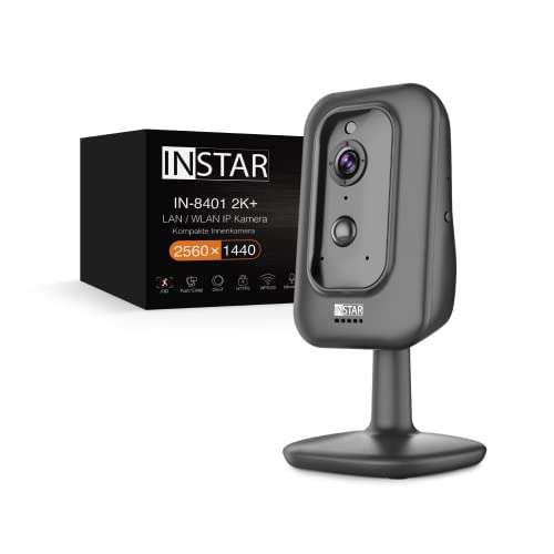 INSTAR IN-8401 2K+ schwarz - LAN/WLAN Überwachungskamera mit KI (AI)