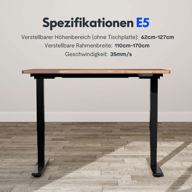 Flexispot Brand Day Sale, zB: Elektrisch Verstellbares Tischgestell E5 in 3 Farben (Gestell)