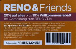 RENO Schuhe 20% + 10% auf alles inkl. Sale - Online & Offline