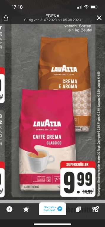 Lavazza Kaffee, versch. Sorten, 9.99€