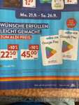 156° - Google Play Guthabenkarten mit 10 % Rabatt bei ALDI SÜD