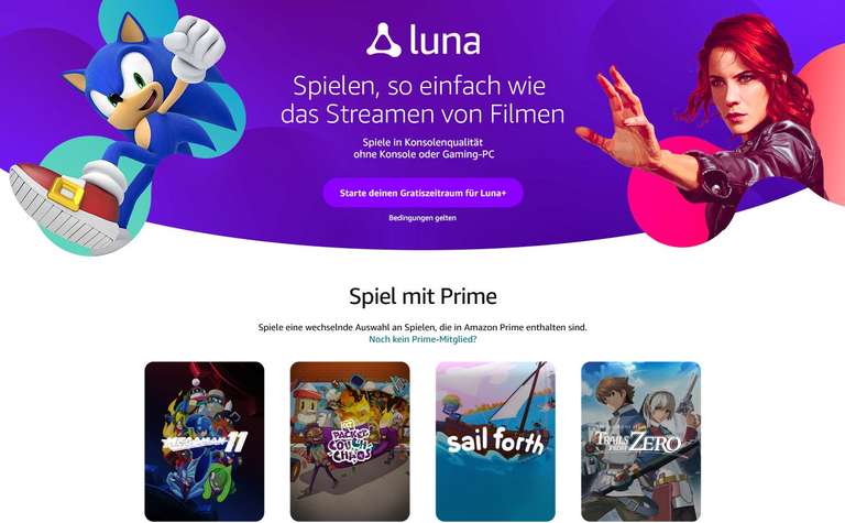 Amazon Luna Cloud Gaming: Monatliche Gratisspiele und Zugriff auf Ubisoft-Bibliothek mit Prime-Mitgliedschaft