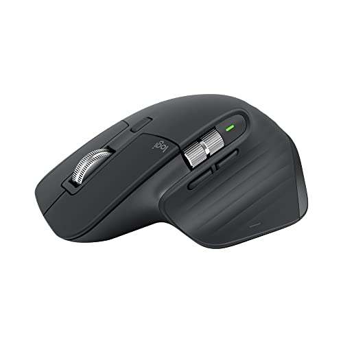 Logitech Maus MX Master 3S Wireless Mouse, 7 Tasten, 8000 dpi, bis zu 3 Geräte, grafit