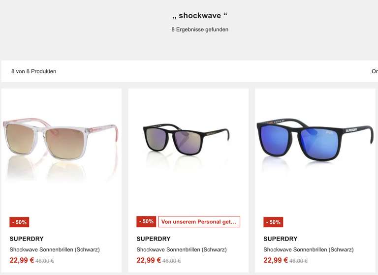 Superdry Shockwave Sonnenbrille (verschiedene Varianten)