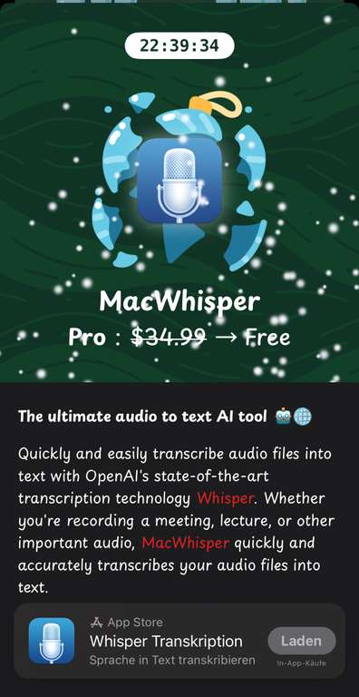 Whisper Transkription - Sprache in Text transkribieren (MacOS)