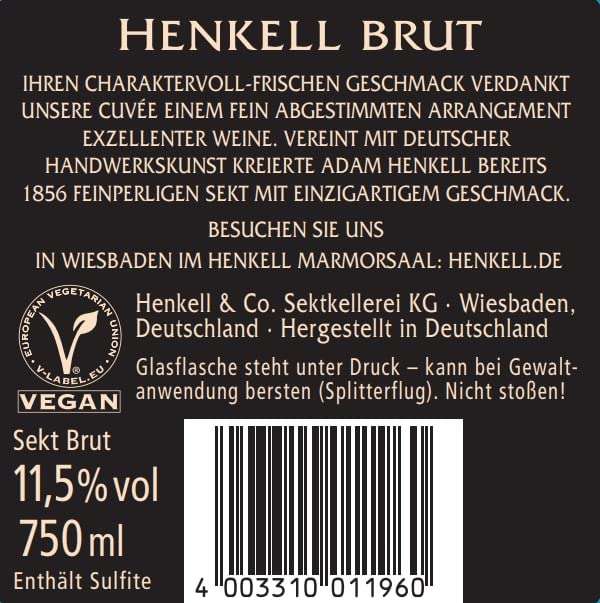 (Prime Spar-Abo) Henkell Sekt Brut (6 x 0,75 l) - Feinperliger Sektgenuss