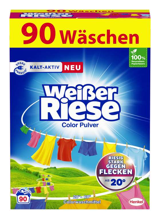 Amazon Prime Sparabo Weißer Riese Colorwaschmittel 90 Waschladungen 11,89 Euro 13,2 cent pro Waschladung (personalisiert)