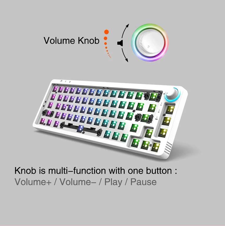 GAMAKAY LK67 65% Tastatur Custom Keyboard Kit - 67 Tasten RGB, Programmierbar, Hot Swappable, Bluetooth, 2.4GHz, USB