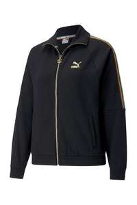 Puma TFS Track Jacket | Trainingsjacke für Damen | Farbe: Schwarz / Gold | 100% Baumwolle | Größe XS - M