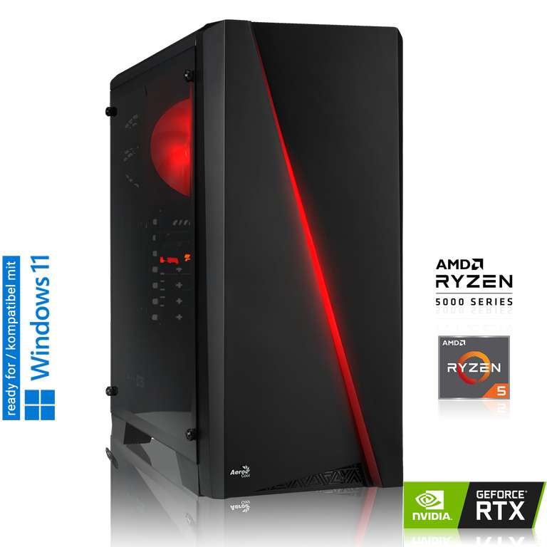 GAMING PC mit GeForce RTX 3060 12GB | AMD Ryzen 5 5500 6x3.60GHz | 16GB DDR4 3200 MHz | 500GB M.2 SSD