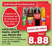21.03.-27.03.2024: Kaufland [Region Hannover] Coca-Cola, Fanta, Mezzo-Mix o. Sprite 12x1L. MW-PET Kombi-Kiste 8,88 Euro zzgl. Pfand