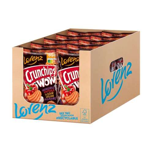 Lorenz Snack World Crunchips WOW Paprika & Sour Cream, 10er Pack (Prime SparAbo)