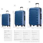 BEIBYE Zwillingsrollen Reisekoffer Koffer Trolleys Hartschale M-L-XL-Set (Blau, XL)