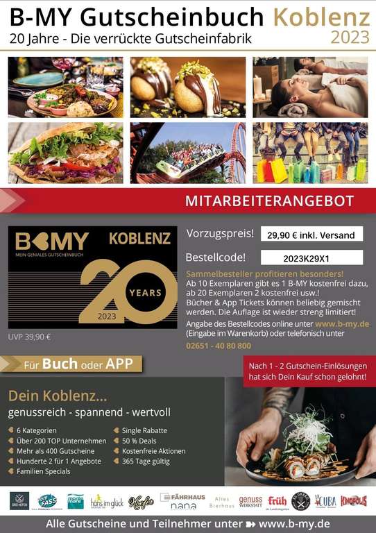 B-MY Gutscheinbücher 2023 Frankfurt, Koblenz, München
