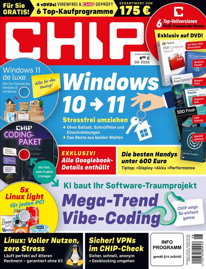 CHIP Plus 6-Monatsabo (5 Ausgaben) für 15,95 €