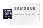 Samsung PRO Ultimate microSD Speicherkarte, 256 GB, UHS-I U3, 200 MB/s Lesen, 130 MB/s Schreiben (512GB für 47,99€)
