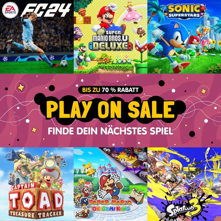 Nintendo eShop Sammeldeal - FC24 17,99€, Captain Toad 27,99€, Sonic Superstars 35,99€, New Super Mario Bros. U Deluxe 39,99€, uvm.