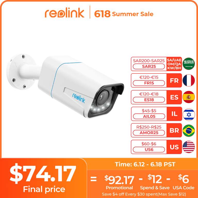 [aliexpress] Reolink RLC-811A 4K 8MP PoE Kamera, Bewegungserkennung von Mensch, Tier & Auto, Spotlight, 5x Zoom