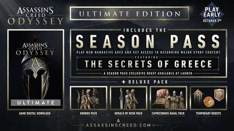 Assassin's Creed Odyssey - Ultimate Edition inkl. Spiel + Season Pass + AC 3 Remastered für Xbox One & Series XIS [VPN Argentina]