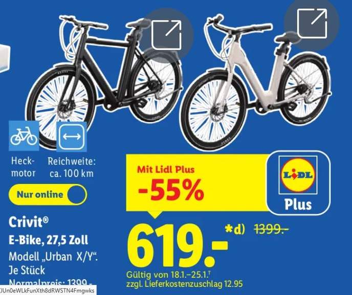 Crivit E-Bike X/Y fr 611,95   Top Citybike bei Lidl | mydealz