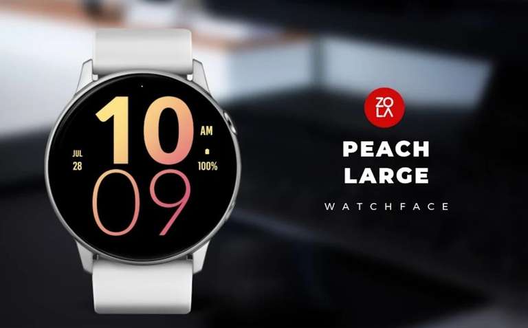 (Google Play Store) Peach Large Watch Face (WearOS Watchface, digital)