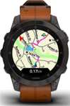 [05.07.-11.07.] Garmin Epix Gen 2 Sapphire Brown Titanium Smartwatch (AMOLED, NFC, 47mm, Leder-Armband)