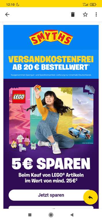 Smyth Toys, 5 Euro sparen ab 25 Euro Einkaufswert, Lego