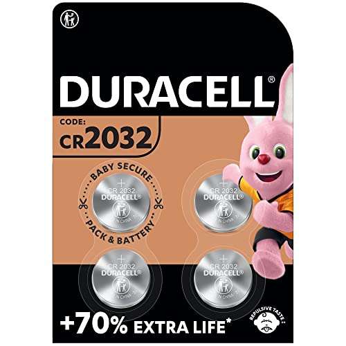 Duracell 2032 Lithium-Knopfzellen 4er Pack ab 2,84€