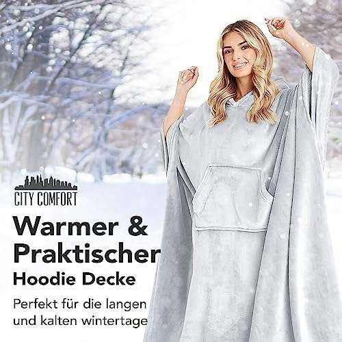 CityComfort Übergröße Kapuzenpullover Decke mit Ärmeln Blanket Hoodie Decke Oversized - Händler "Get trend" - Prime