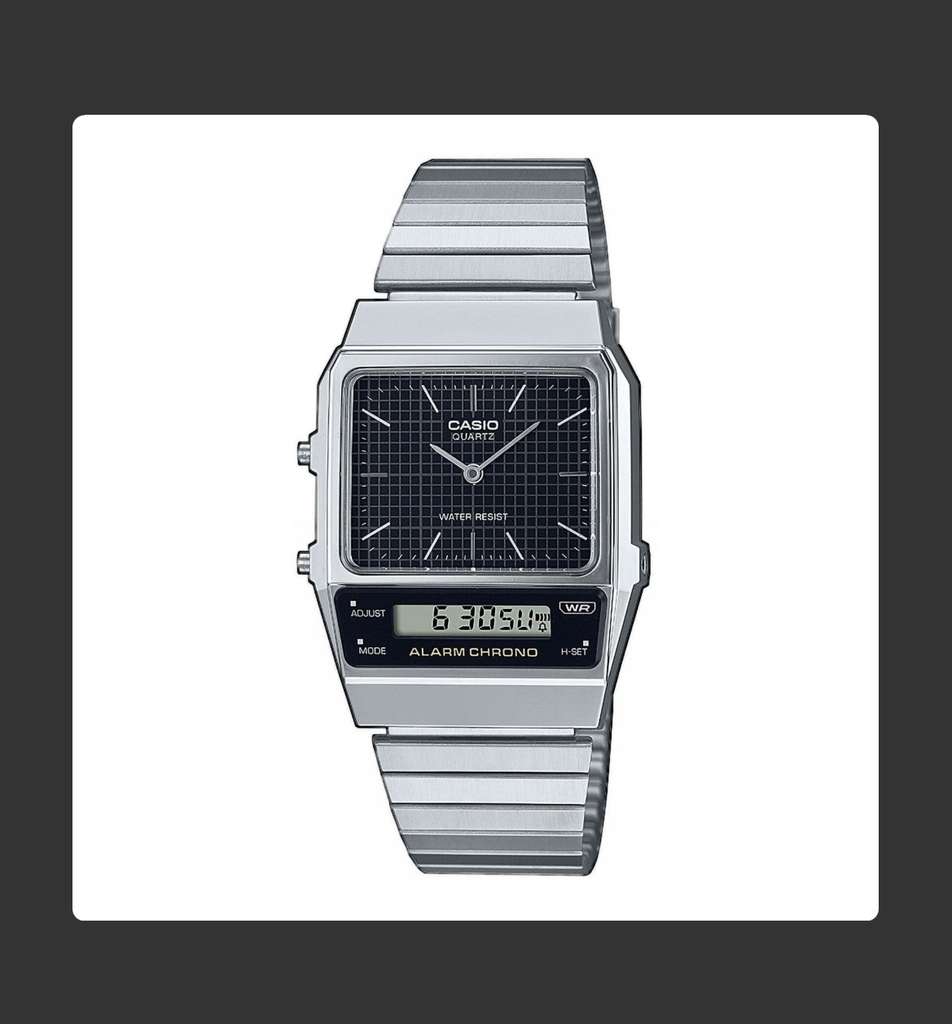 Analog-Digital Casio hand Uhr Silber/Black