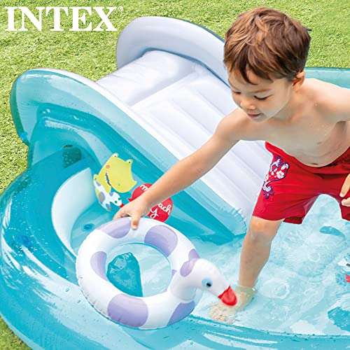 Intex Gator Play Center Aufblasbarer Kinderpool/Planschbecken mit integrierter Wasser-Sprühfunktion + Rutsche (201x170x84cm) [Amazon Prime]