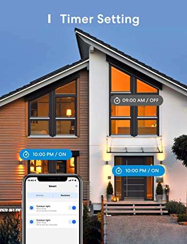 [Prime]Meross WLAN Outdoor Smart Steckdose mit 2 Ausgänge, kompatibel mit Alexa & Google Home
