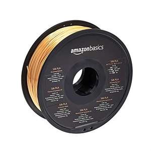 Amazon Basics 3D-Drucker-Filament aus SILK-PLA-Kunststoff, 1.75 mm, 1-kg-Spule, Goldfarben Seideneffekt (PRIME)