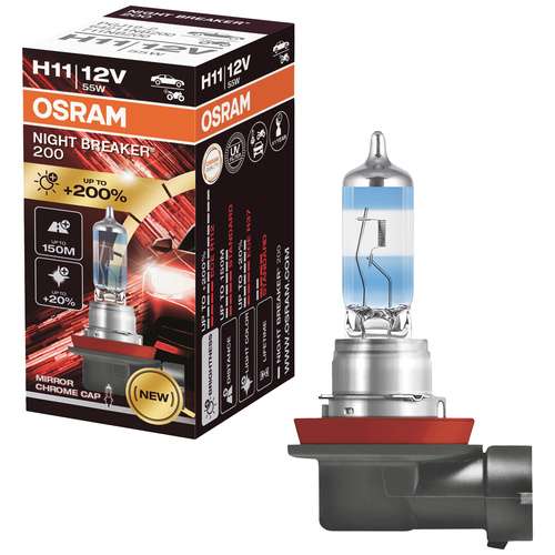 OSRAM Glühlampe, H11, Abbiegescheinwerfer NIGHT BREAKER 200 (64211NB200)