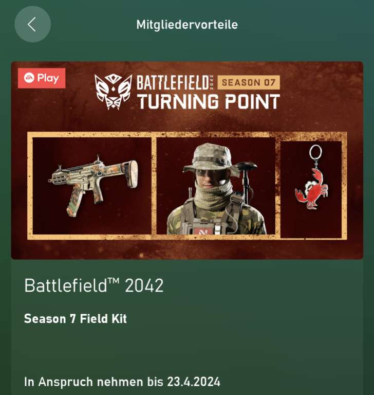 [Xbox GPU/EA Play Mitgliedervorteile] Battlefield 2042 Season 7 Field Kit auf Xbox Series X|S, Xbox One, PS5, PS4