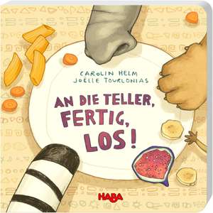 HABA An die Teller, fertig, los! Bilderbuch für Kinder ab 1 Jahr, Reime und Bilder von Essen auf 20 Seiten (Prime)