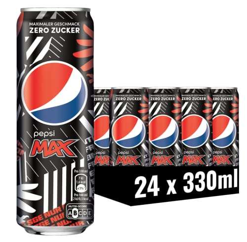 [PRIME/Sparabo] 24er Pack Pepsi Max [Eintracht Frankfurt Edition] Die zuckerfreie Cola von Pepsi ohne Kalorien, 24 x 0.33l (~37 Cent/Dose)