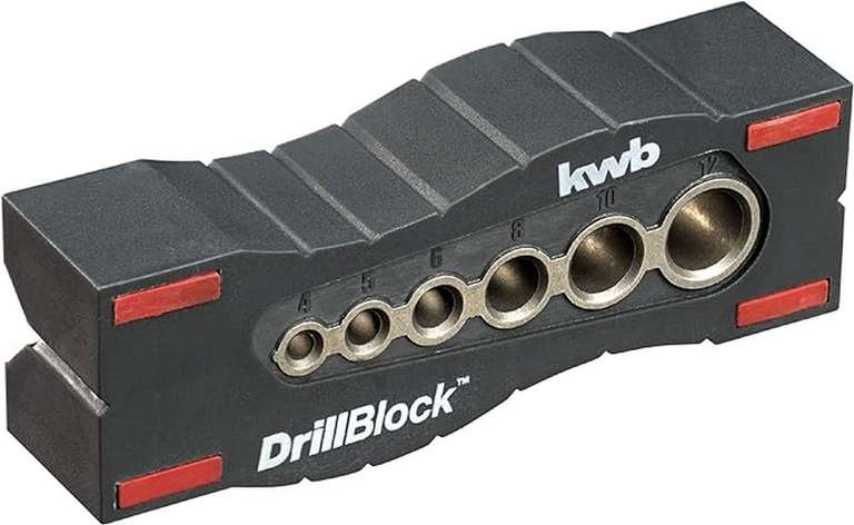 KWB 757900 Bohrhilfe / Bohrlehre Ø 4-12 mm DrillBlock, inkl. Grip-Points (Amazon Prime / Superbaumarkt)