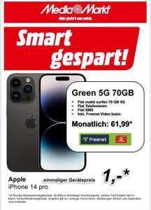 iPhone 14 Pro 128gb mit Vertrag (freenet 5G 70GB im Vodafone Netz) - Lokal Düsseldorf Bilker Arcaden