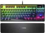 SteelSeries APEX 7 TKL mechanische Gaming Tastatur | SteelSeries QX2 RED Switches | Metallgehäuse | OLED Display | RGB | Handballenauflage