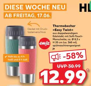 [Kaufland Lokal Bundesweit] Emsa Thermobecher Easy Twist 360ml grün oder rot