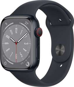 [Wie neu] Apple Watch Series 8 (GPS + Cellular) 45mm Aluminium in Mitternacht | 484x396, OLED | Apple S8 Prozessor | 32GB | GPS | NFC