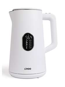 livoo Wasserkocher in Weiß - 1,5 l - 5 Temperaturwahlmöglichkeiten
